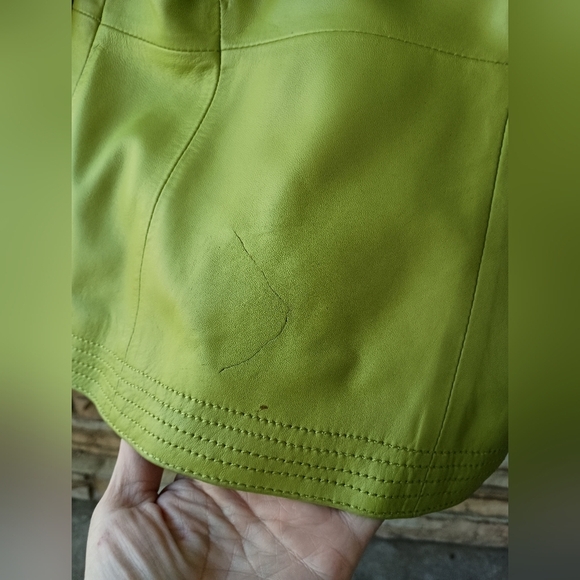 Valerie Stevens Green Apple 100% Leather Green Women's Jacket_Med - Picture 5 of 9